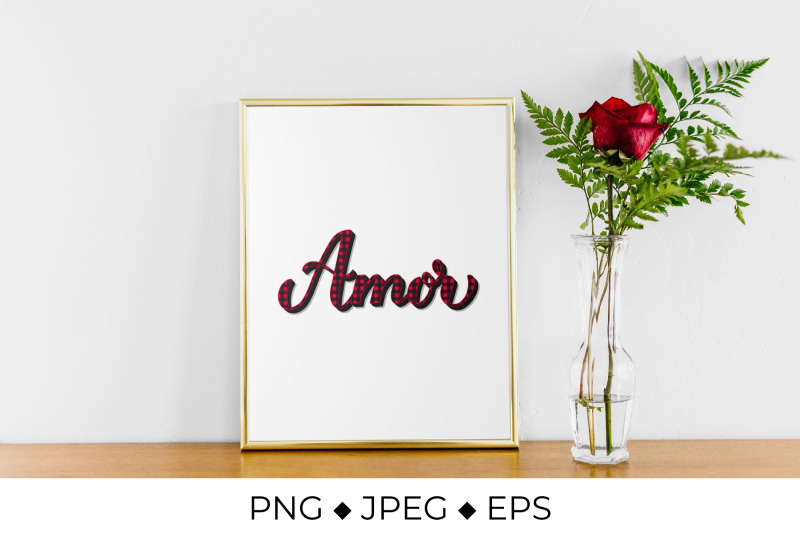 amor-calligraphy-love-in-spanish-red-buffalo-pattern