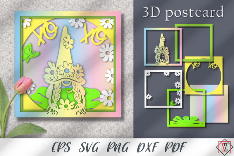 3d-card-with-a-gnome-in-flowers-paper-cut-svg