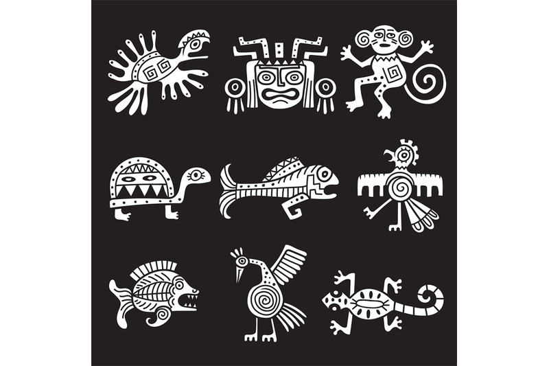 ancient-mexican-symbol-aztec-tribal-traditional-symbols-ornamental-an