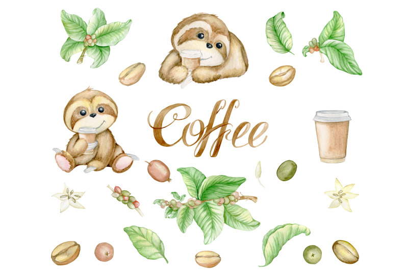 cute-sloth-clipart-watercolor-clip-art-coffee-png-animal-cup-subl