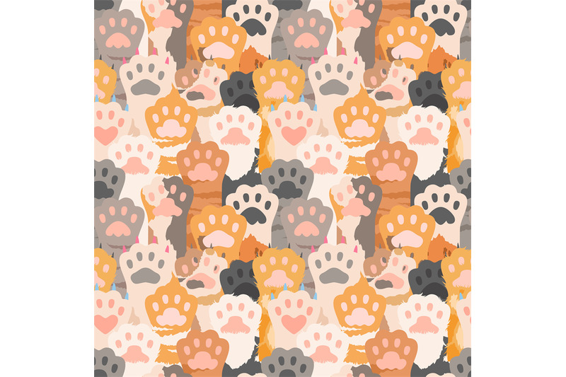 cats-paw-pattern-cute-kitten-foot-background-pets-wild-animal-vecto