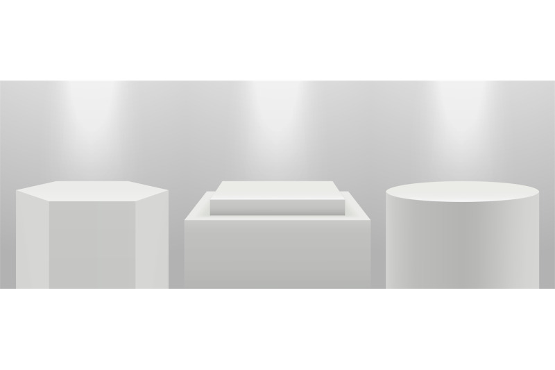 realistic-podiums-3d-pedestal-in-light-blank-white-expo-stands-vecto