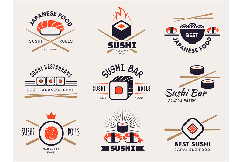 sushi-bar-logo-badges-graphic-templates-with-stylized-illustrations-o