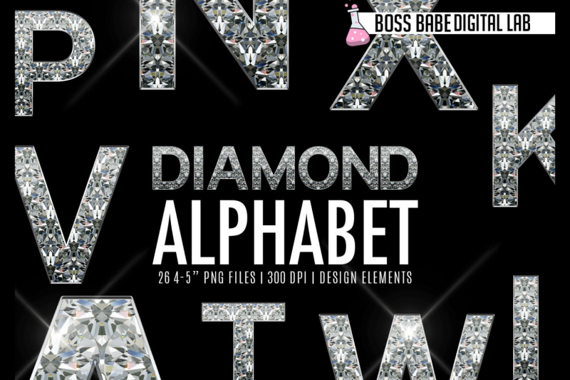 diamond-alphabet-clipart