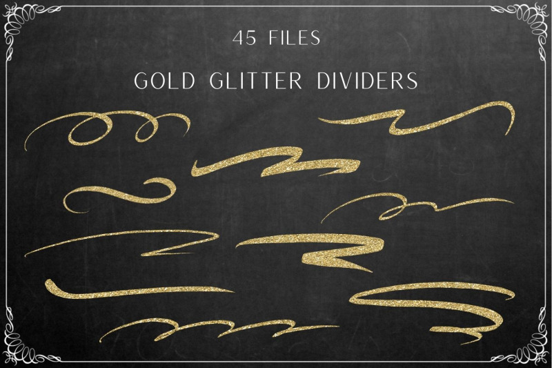 gold-glitter-page-dividers-and-borders