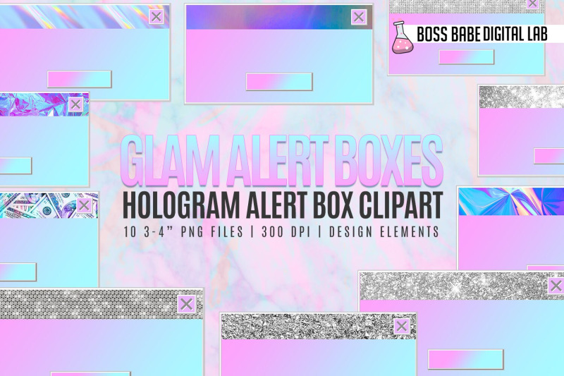 hologram-glam-alert-message-pack