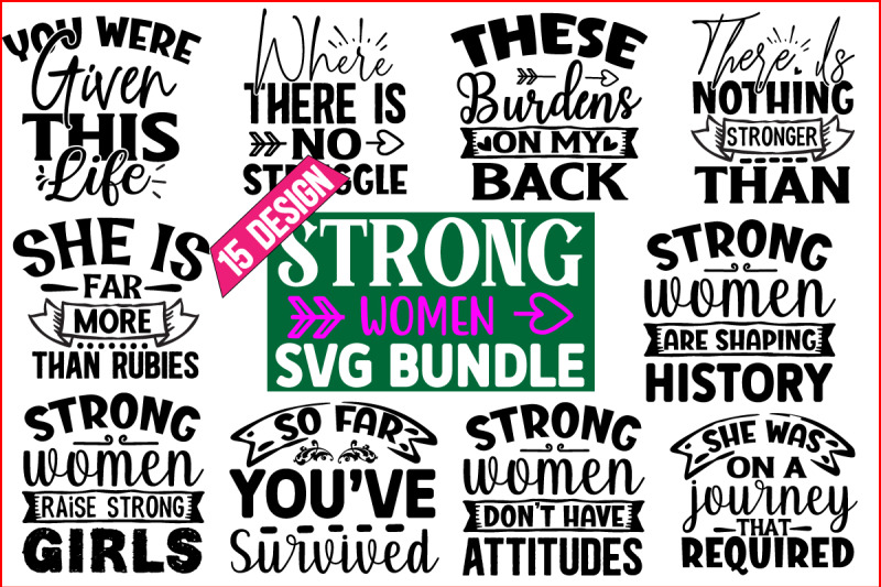 strong-woman-svg-t-shirt-bundle