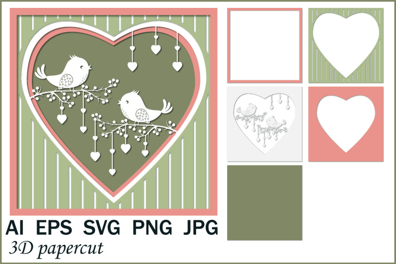 3d-greeting-card-lovebirds-papercut