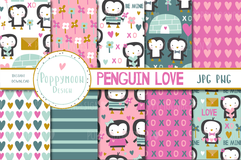 penguin-love-paper-set