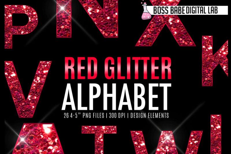 red-glitter-alphabet-clipart