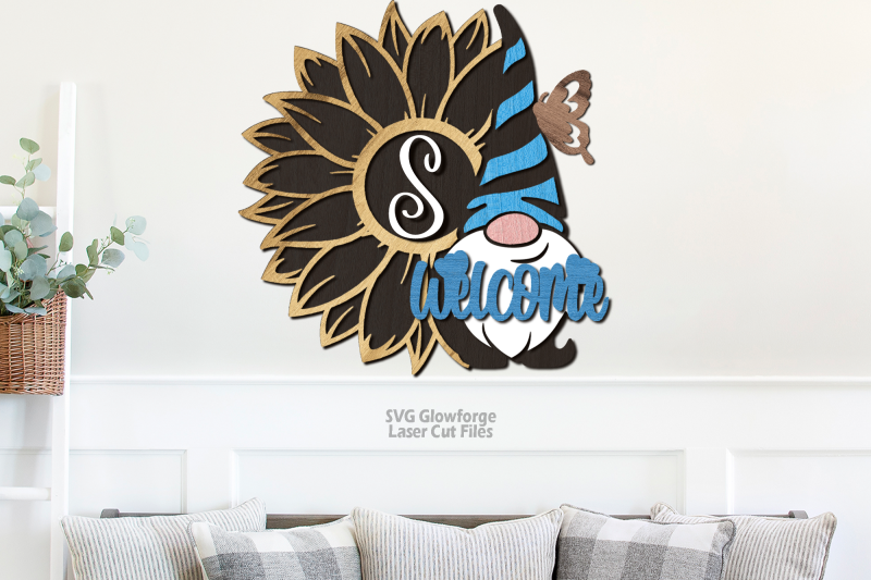 monogram-sunflower-gnome-welcome-sign-svg-glowforge-laser-files