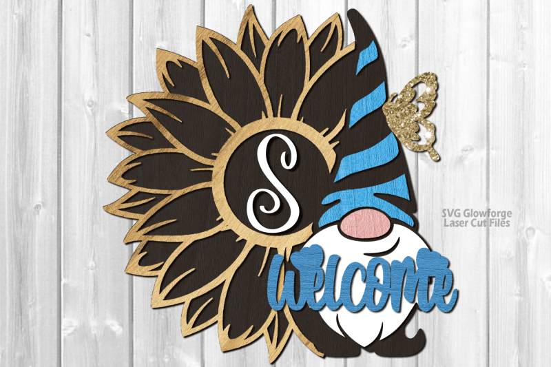 monogram-sunflower-gnome-welcome-sign-svg-glowforge-laser-files