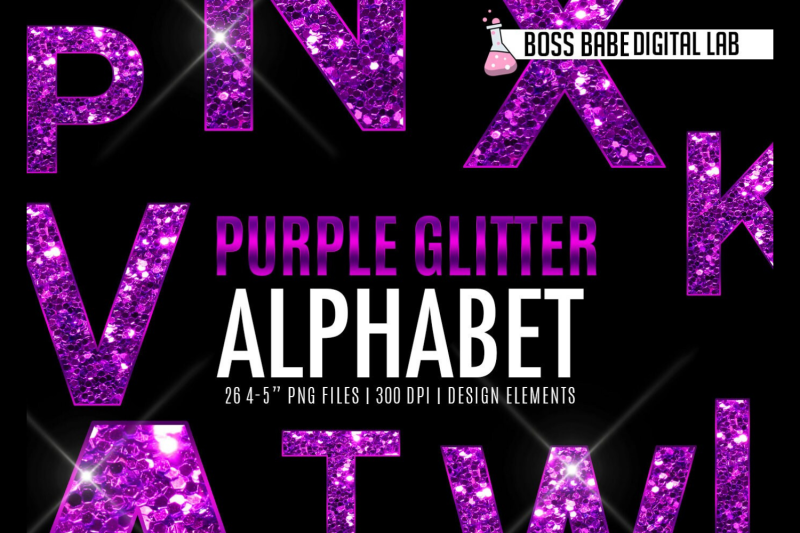 purple-glitter-alphabet-clipart