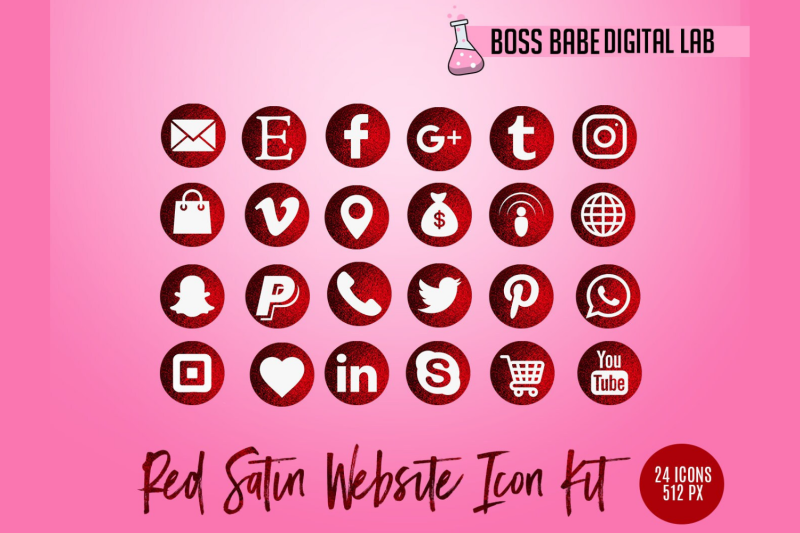 red-satin-website-icon-kit