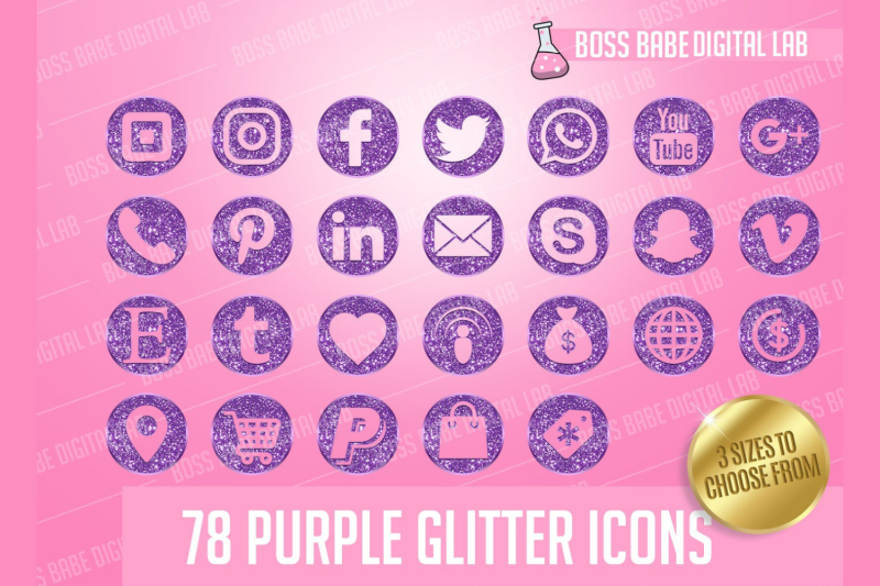 purple-glitter-icon-kit