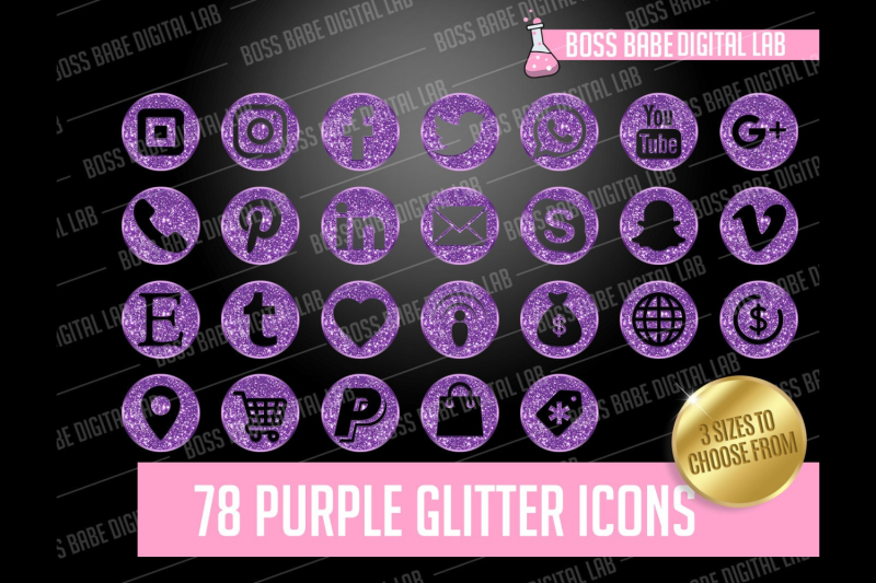 purple-glitter-icon-kit