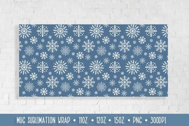 snowflake-pattern-mug-sublimation-design-winter-mug-wrap