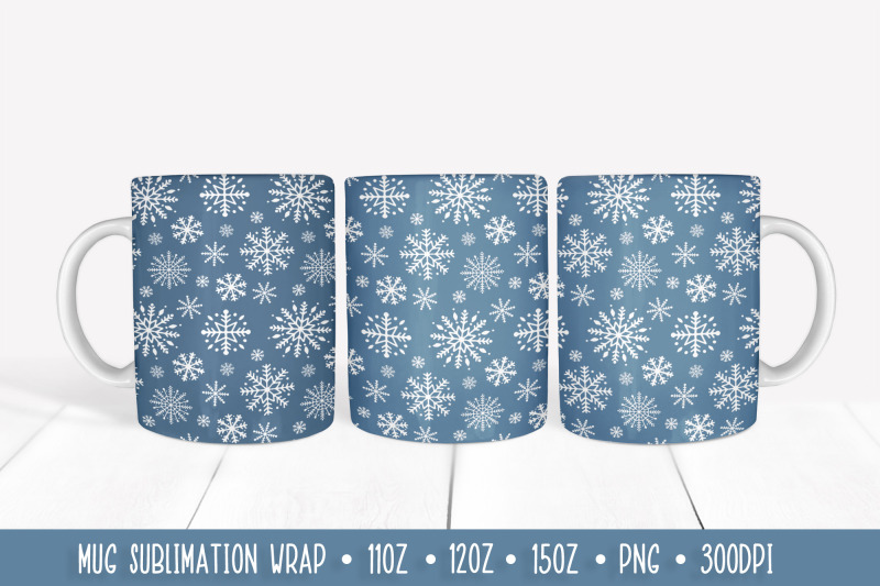 snowflake-pattern-mug-sublimation-design-winter-mug-wrap