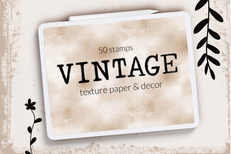 vintage-texture-paper-brushes-typewriter-letters-stamps