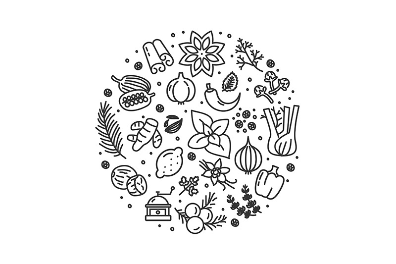 spices-and-herbs-round-design-template-concept-vector
