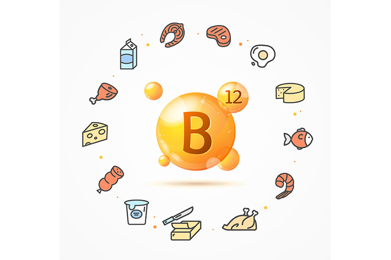3d-vitamin-b12-gold-pill-capsule-and-thin-line-icons-vector