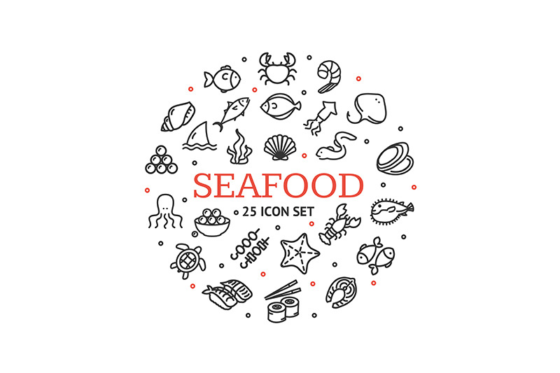 seafood-poster-banner-card-with-thin-line-icon-set-vector