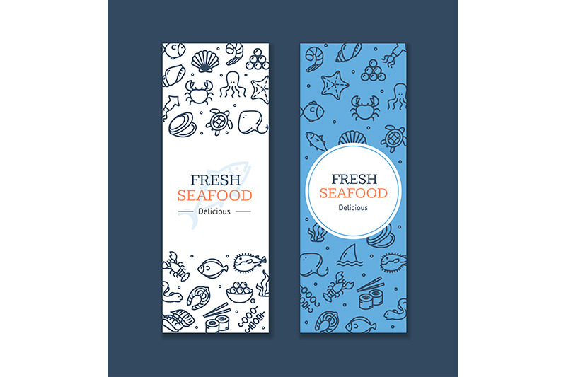 seafood-poster-banner-card-with-thin-line-icon-set-vector