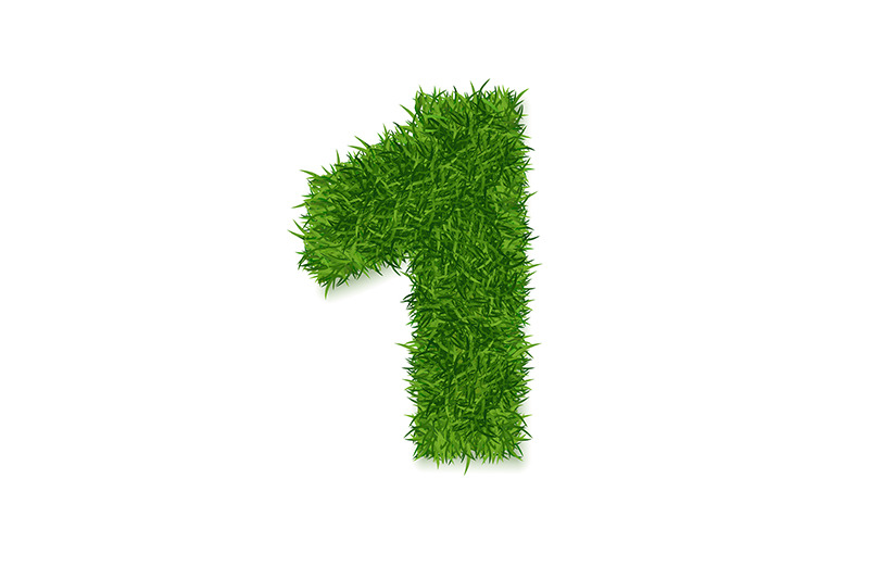 3d-green-grass-number-one-vector
