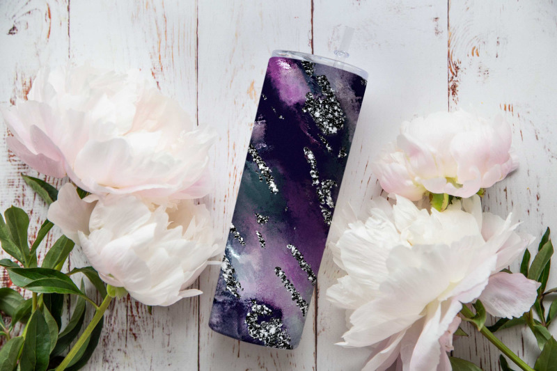 tumbler-watercolor-with-glitter-sublimation-design-png
