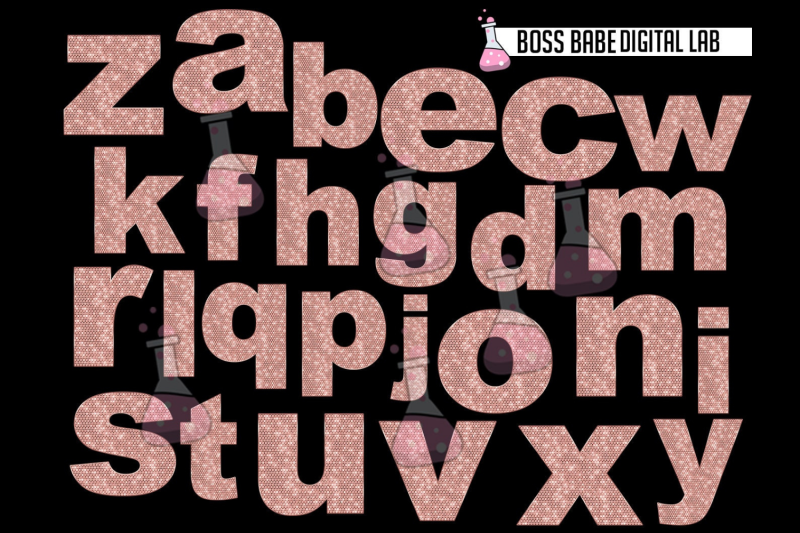 rose-gold-diamond-alphabet-clipart