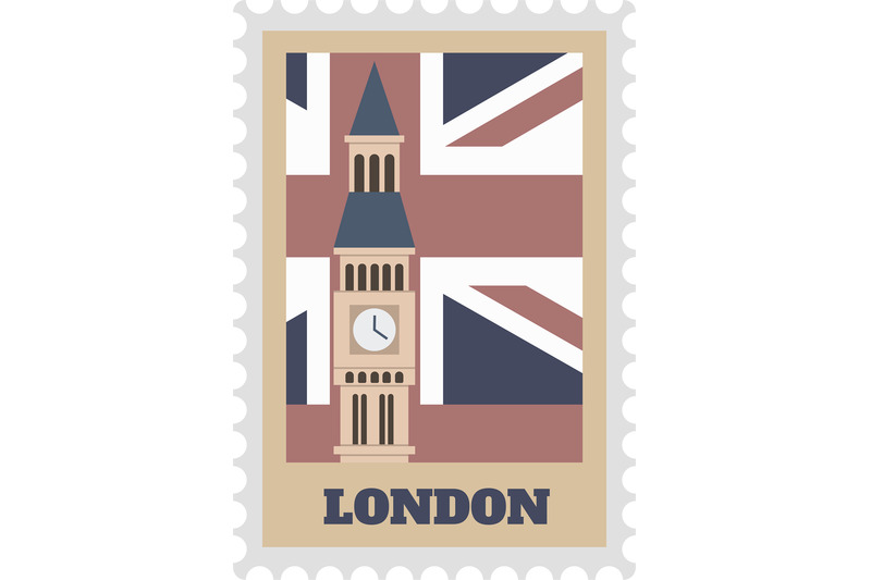 london-england-postal-stamp-paper-label-isolated