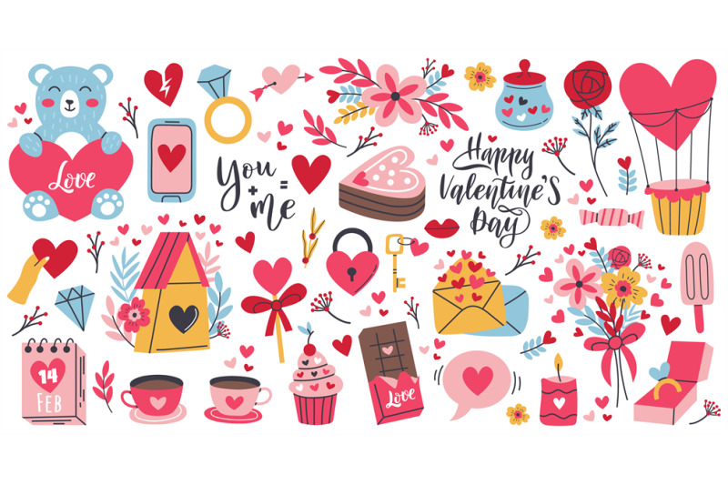 cartoon-romantic-love-valentines-day-elements-and-stickers-heart-shap