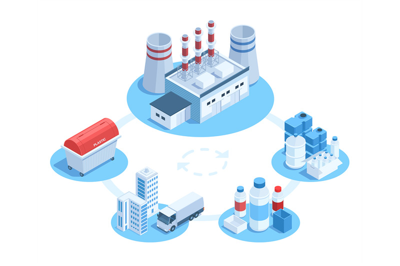 isometric-3d-industrial-plastic-recycling-technology-infographic-tras