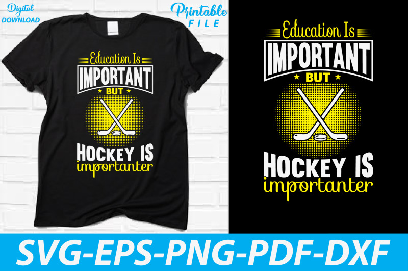 education-is-important-hockey-t-shirt