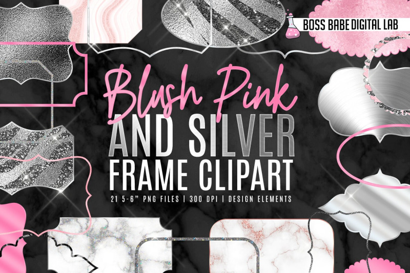 blush-and-silver-frame-clipart