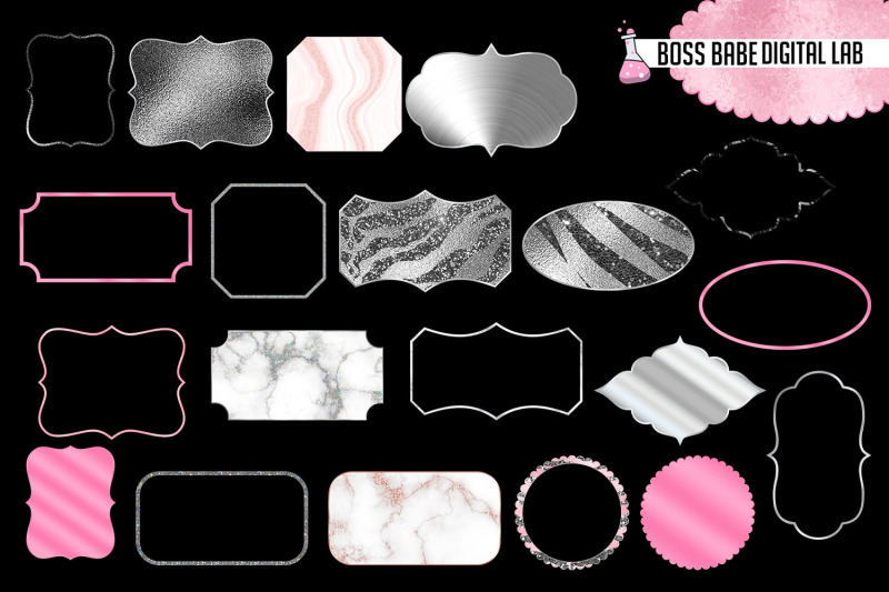 blush-and-silver-frame-clipart