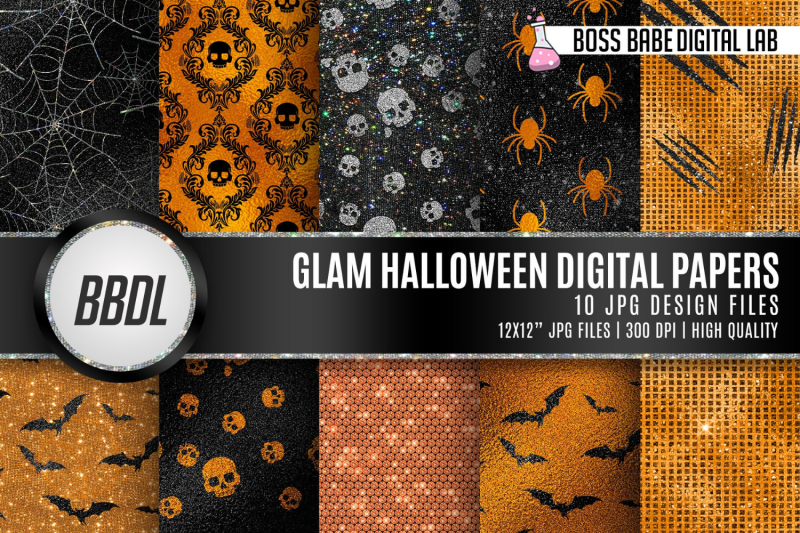 orange-and-black-halloween-foil-digital-papers