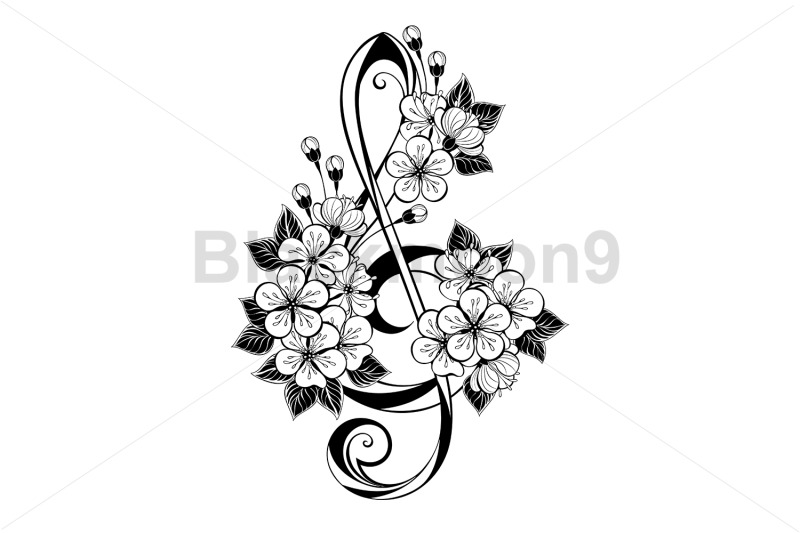 contour-treble-clef-with-sakura