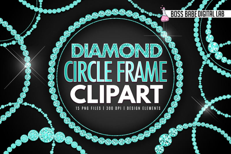 glam-diamond-circle-frame-clipart