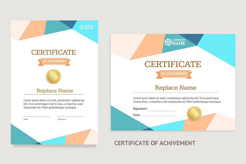 template-certificate-of-achievement-set-vector