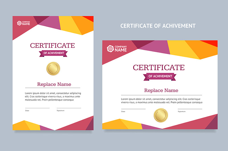 template-certificate-of-achievement-set-vector