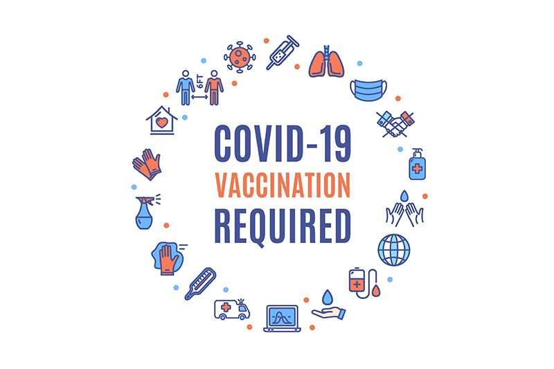 covid-vaccination-required-poster-banner-set-vector
