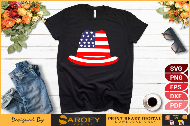 vector-4th-july-american-flag-color-hat-design-print-svg