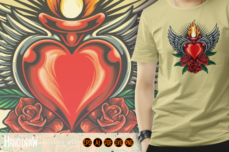 heart-love-flying-with-rose-flower-blossom