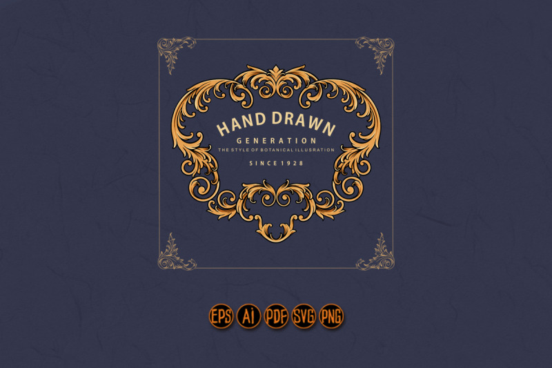 premium-frame-vintage-flourish-hand-drawn