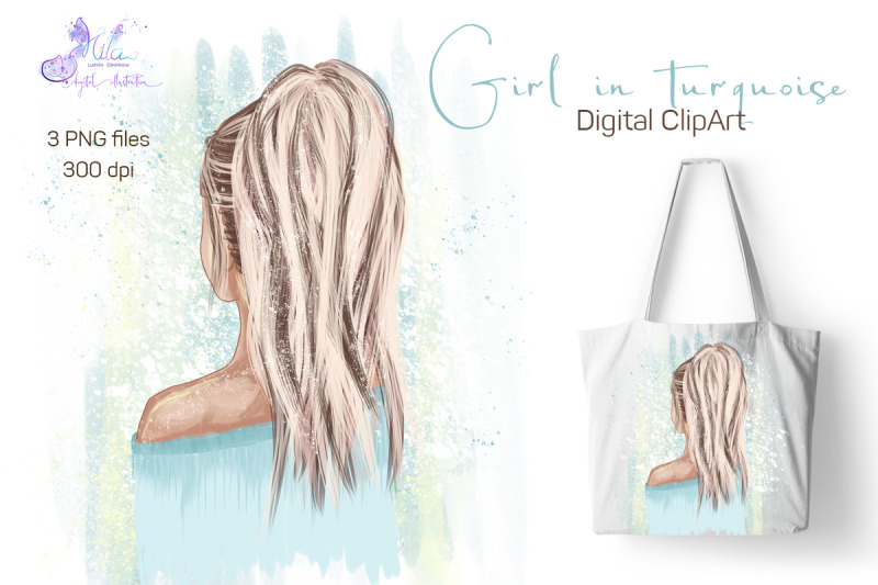 girl-in-turquoise-digital-clipart