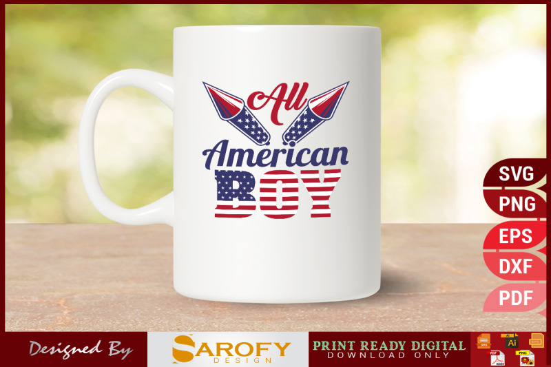 all-america-boy-independence-day-design-usa-flag