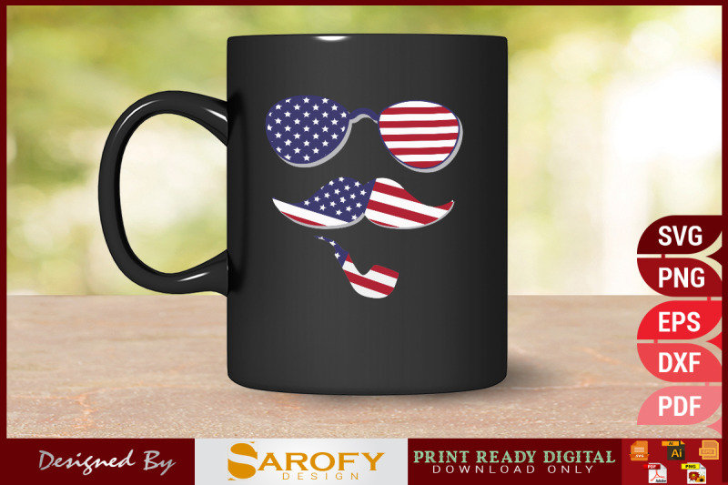 vector-american-glass-amp-face-t-shirt-design-for-4th-july-graphic