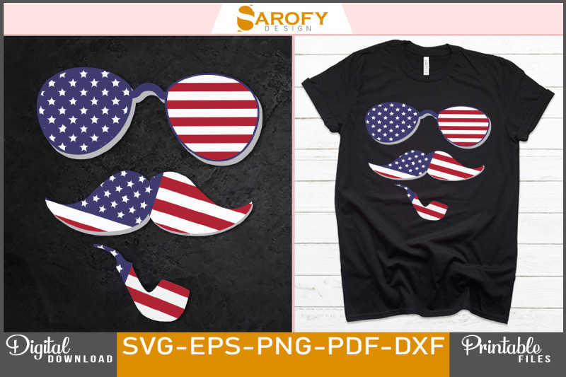 vector-american-glass-amp-face-t-shirt-design-for-4th-july-graphic