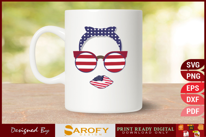 american-sunglass-and-lip-with-usa-flag-design